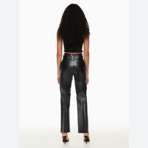 *new* aritzia wilfred melina black faux leather pants - black, size 0 - Picture 6 of 11
